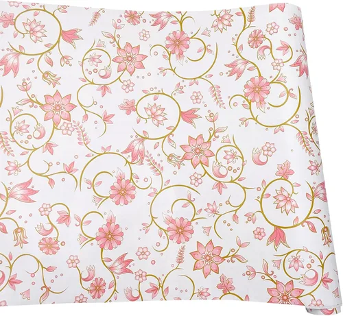 Vista 8 de Revestimiento autoadhesivo floral rosa para estantes, mesa extraíble, papel decorativo para espacios de trabajo, caja de almacenamiento de fotos