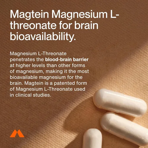 Vista 3 de Momentous Magtein Magnesio L-Treonato - Suplemento para el Apoyo Cerebral y el Descanso - Mejora la Función Cognitiva y la Calidad del Sueño