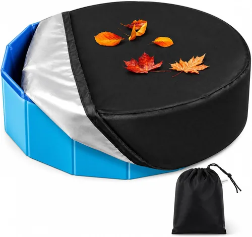 Vista 8 de Rypet Cubierta plegable redonda para piscina de mascotas de 71 pulgadas, fundas de piscina para niños, a prueba de fugas, lavables, accesorios