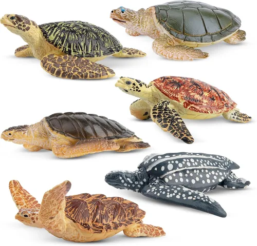 Vista 9 de Toymany 6 figuras realistas de juguete de baño de tiburón de 5 a 6 pulgadas de largo, juego de figuras de plástico de animales marinos del océano