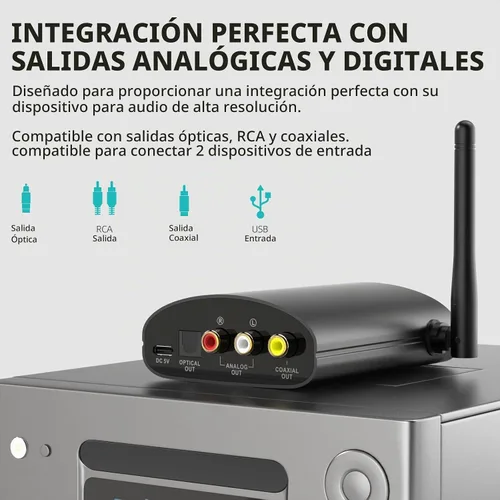 Vista 6 de 1Mii DS500 Receptor Bluetooth 5.3 de alta resolución, DAC audiófilo de 32 bits/384 kHz, LDAC sin pérdida y aptX HD, pantalla OLED, ecualizador