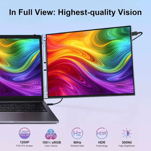 Vista 6 de 15-Inch FHD 60Hz 100% sRGB Dual Portable Monitor Extender