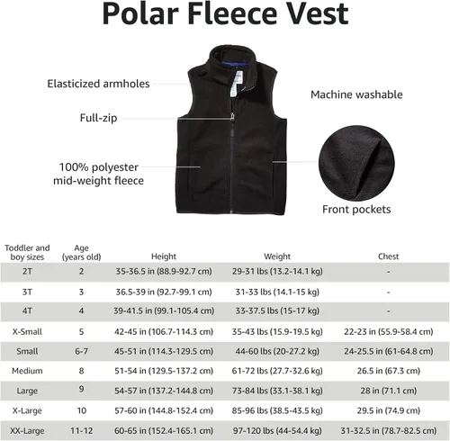 Vista 4 de Tienda Essentials Boys and Toddlers' Polar Fleece Vest