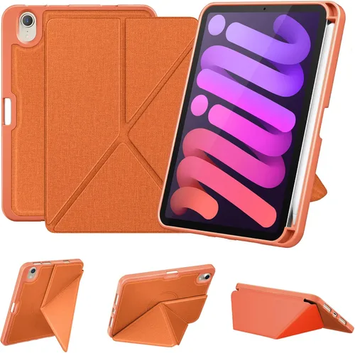 Vista 11 de DTTO Funda para iPad mini 7 (A17 Pro) 2024 / iPad mini 6 2021 de 8.3 pulgadas con soporte para lápiz, cubierta magnética de pie multiángulo
