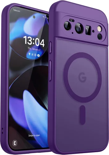 Vista 25 de CANSHN Funda magnética para Google Pixel 9 Pro XL (6.8 pulgadas), mejorada [protección completa de la cámara] [compatible con Magsafe]