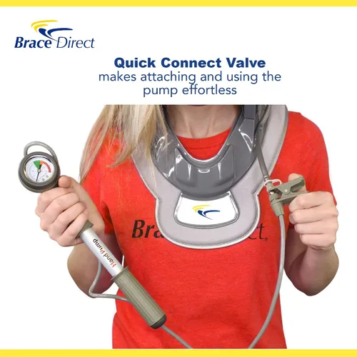 Vista 4 de Brace Direct Collar de tracción de aire cervical para el cuello – Dispositivo de descompresión cervical para hernia de disco, nervio pellizcado