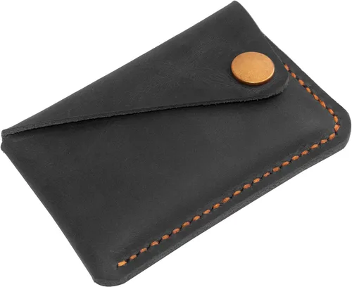 Vista 3 de Tarjetero de cuero, billetera para tarjetas de crédito, cartera tarjetero, billetera minimalista, regalo de Navidad