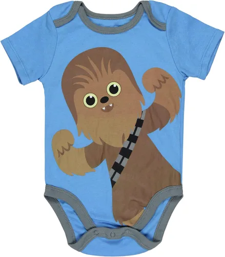 Vista 4 de Star Wars - Pijama de una pieza Darth Vader Chewbacca R2-D2 para bebé, 3