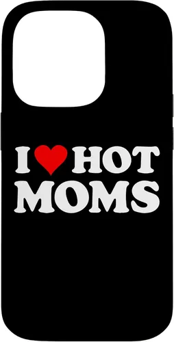 Vista 17 de Funda con texto en inglés "I Love Hot Moms Red Heart para iPhone 16