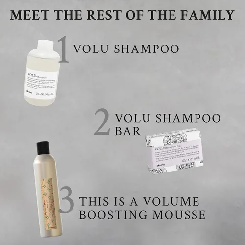Vista 6 de Davines VOLU/Shampoo, Volumizing Cleanser for Fine or Limp Hair - Gentle Root Lifting Formula for Lasting Body & Lightness - Turnip Root Extract