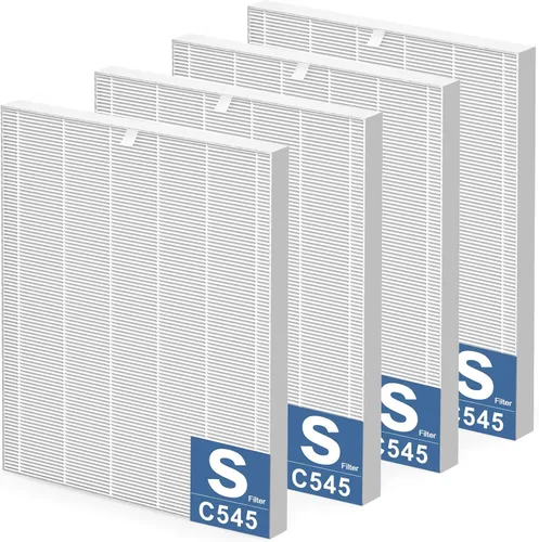 Vista 11 de C545 Filtro de repuesto HEPA S compatible con purificador de aire Winix C545, reemplaza a la parte 1712-0096-00 y 2522-0058-00, 1 filtro HEPA + 4