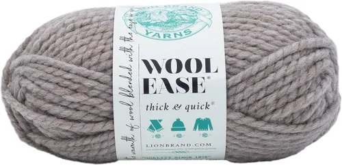 Vista 193 de Lion Brand Yarn - Ovillo de lana Wool-Ease Thick & Quick color fuerza aérea Super Bulky Wool Acrylic Blend Fiber for Soft Hats, Sweaters, Chunky