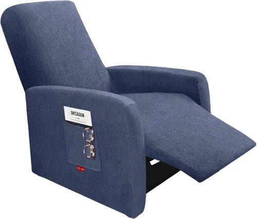 Vista 19 de 3 fundas elásticas para sillas reclinables, fundas de tela de felpa y protectores duraderos de muebles para niños y mascotas (1 plaza, negro)