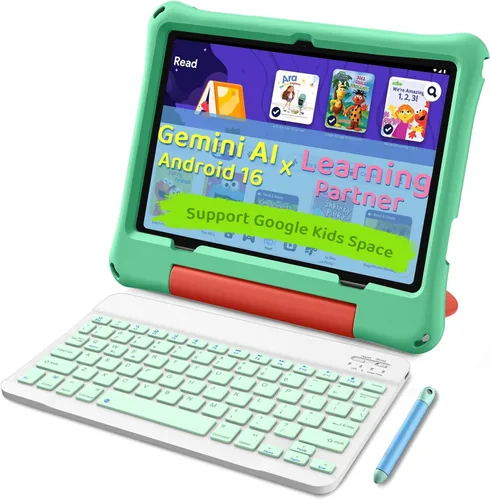Vista 12 de Tablet para niños, tableta Android 16 para niños de 10 pulgadas Octa-Core 2.2GHz con funda, 30 GB de RAM 64 GB ROM, 2 TB expandir, control parental