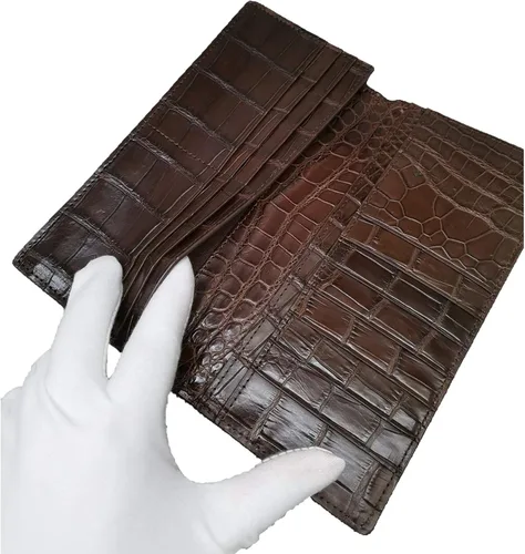 Vista 2 de Monedero largo de cuero para hombre con clip de dinero con capacidad para 13 tarjetas más billetera billetera tarjetero