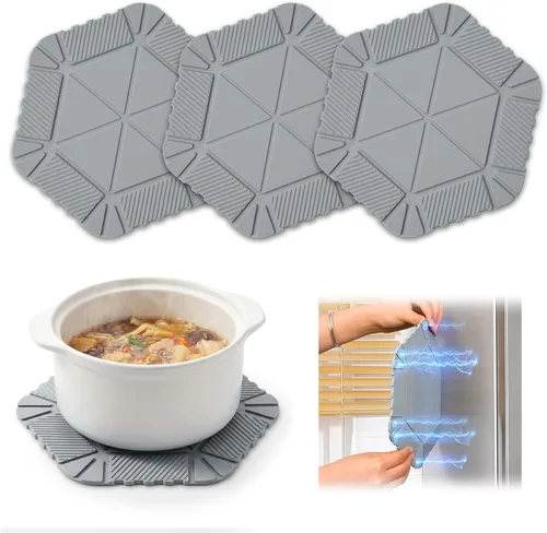 Vista 18 de Salvamanteles magnéticos de silicona y soporte para ollas