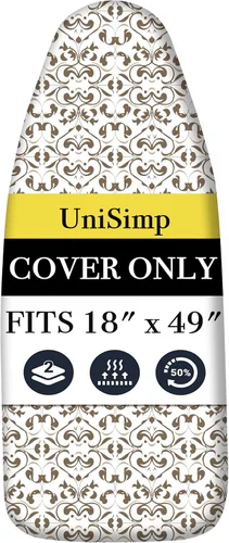 Vista 41 de UniSimp Funda y almohadilla para tabla de planchar de 15 x 54 pulgadas, algodón natural extra grueso, acolchado resistente a las manchas y a