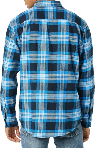 Vista 3 de Tienda Essentials Camisa de franela de manga larga para hombre (disponible en tallas grandes y altas)