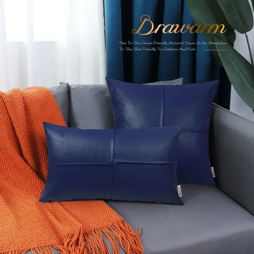 Vista 76 de BRAWARM Fundas de Almohada Decorativas de Cuero Sintético 12 X 20 Pulgadas, Fundas de Almohada Lumbar de Cuero Naranja Paquete de 2, Almohadas