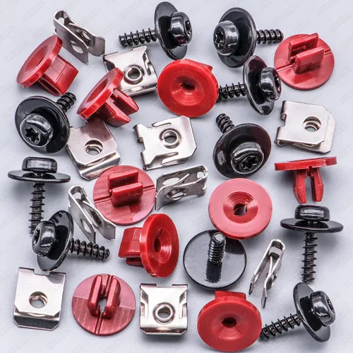 Vista 4 de Rexka 10 juegos de tornillos T30 para cubierta de protección contra salpicaduras de motor T30, kit de clip de tuerca de perno compatible con Ford