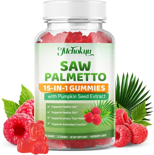 Vista 8 de Gomitas Saw Palmetto de 200 mg para hombres y mujeres, gomitas de aceite de semillas de calabaza con suplemento de palma enana americana para apoyo