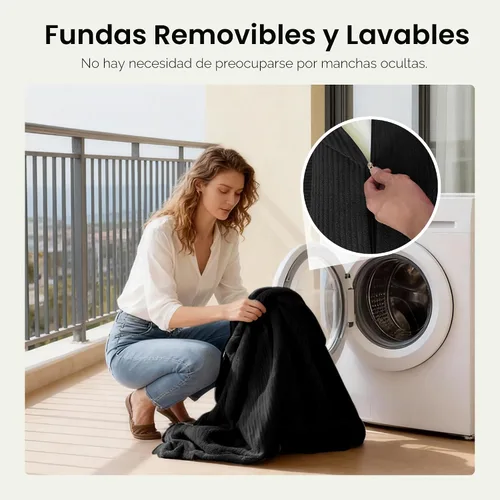 Vista 7 de Sofá cama tipo futón convertible de 78.8 pulgadas, sofá deshuesado Negro