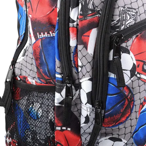 Vista 7 de Parquet Mochila escolar y de viaje para exteriores, equipaje, portátiles, mochila deportiva para adultos y adolescentes, Sport-gris, Mochilas