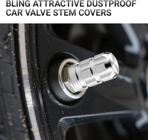Vista 2 de Aluminum Tire Valve Stem Caps for VW T-Cross 2018-2024 2025, Anti-Rust Tires Air Valve Cap Stem Covers Corrosion-Resistant Automotive Exterior