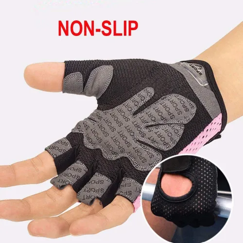 Vista 2 de Workout Gloves Breathable Non-Slip Silica Gel Grip Exercise Gloves for Men Women Weightlifting Yoga Dumbbell Bodybuilding