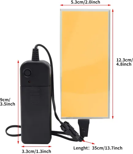 Vista 4 de jose2015 - Panel electroluminiscente electroluminiscente de 4.7 x 2.0 in, color amarillo claro, 3 V, flexible, luces decorativas para cosplay