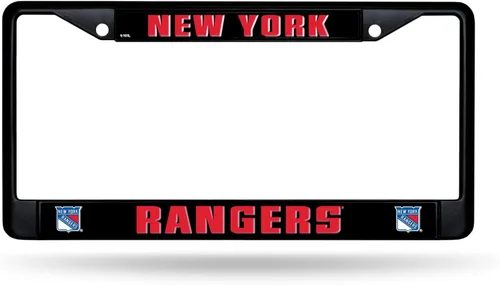 Vista 4 de Rico Industries NHL Hockey Anaheim Ducks - Marco cromado negro con insertos de plástico, 12 x 6 pulgadas, accesorio para automóvil o camión