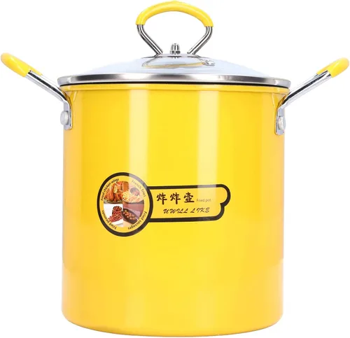 Vista 5 de 3L Mini Freidora Olla Japonesa de Acero Inoxidable con Filtro de Aceite Tapa de Rack para Cocina del Hogar