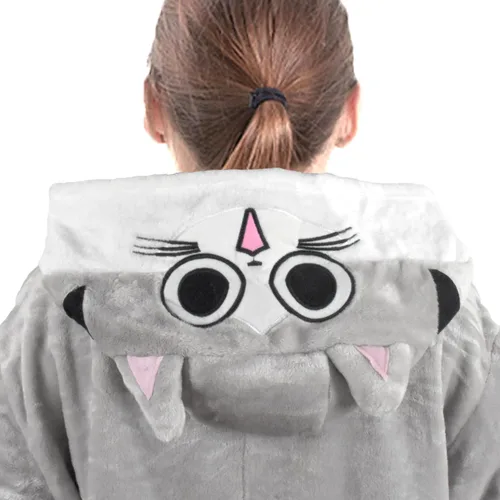 Vista 3 de U-ParBoo Pijama mameluco para adultos de franela con dibujos animados de animales para cosplay de Halloween
