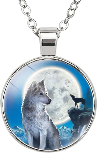 Vista 5 de Collar de lobo para mujer, bonito collar con colgante para mujeres adolescentes