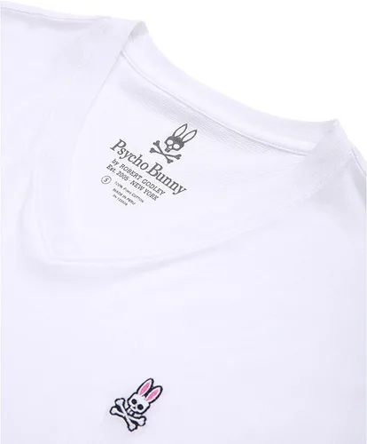 Vista 2 de Psycho Bunny Camiseta con cuello en V color blanco XXL