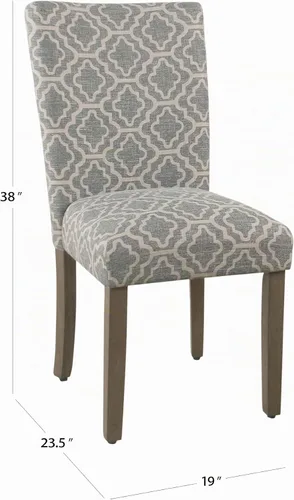 Vista 3 de HomePop Parsons Silla de comedor, gris (juego de 2)