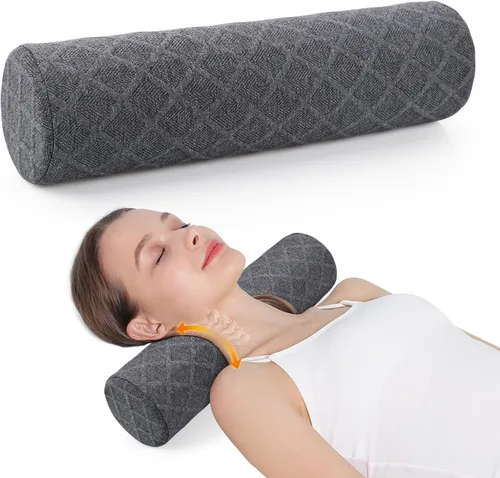 Vista 15 de Cozyhealth Almohada cervical pequeña de 3.1 pulgadas de alto, almohada cilíndrica de espuma viscoelástica suave media para dormir, soporte de cuello