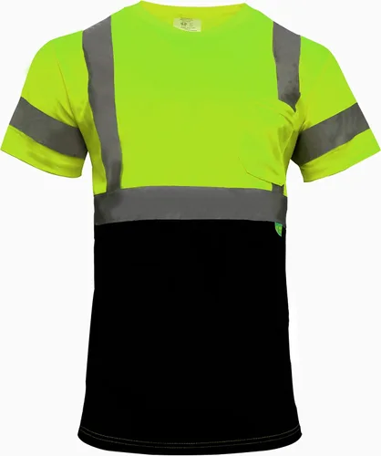 Vista 7 de Playeras refractarias de alta visibilidad NY BFS clase 3 con tela antihumedad, parte inferior color negro