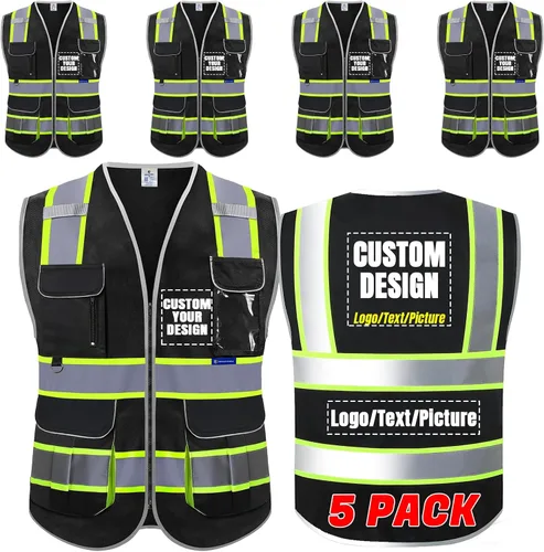Vista 25 de BeautyWill Chaleco de Seguridad con Logo Personalizado Clase 2 Chaleco Reflectante de Alta Visibilidad Chaleco de Construcción Transpirable