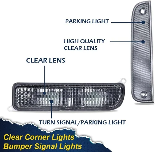 Vista 3 de G-PLUS Luces de esquina y luces de señal de parachoques compatibles con Jeep Cherokee XJ 1997-2001, 4 piezas