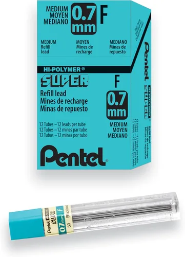 Vista 14 de Pentel Super Hi-Polymer repuesto de mina, 3/100 pulgadas, Gris
