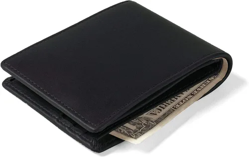 Vista 7 de Leatherology - Billetera plegable delgada para hombre, interferencia de radiofrecuencia disponible, color Black Oil (negro petróleo)