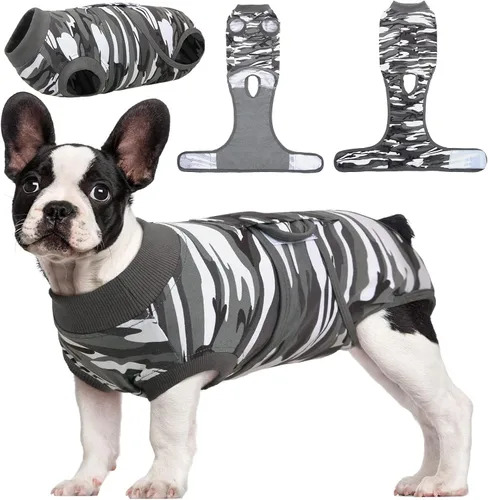 Vista 26 de Kuoser - Traje de recuperación posterior a la cirugía para perros y gatos, camisa profesional y vendaje de heridas abdominales, reemplaza collar