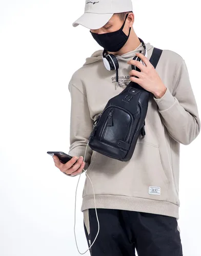 Vista 65 de LUKZIJAES Bolso bandolera de cuero genuino para hombre