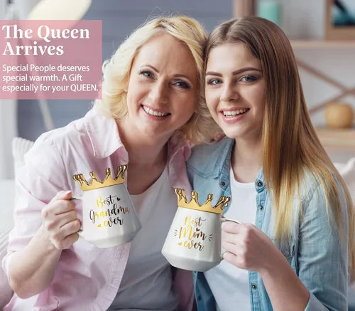 Vista 5 de Regalos para abuela Regalos de Navidad para abuela de nietos nietas, la mejor abuela de siempre Taza de café cerámica de abuela Taza de té de 12