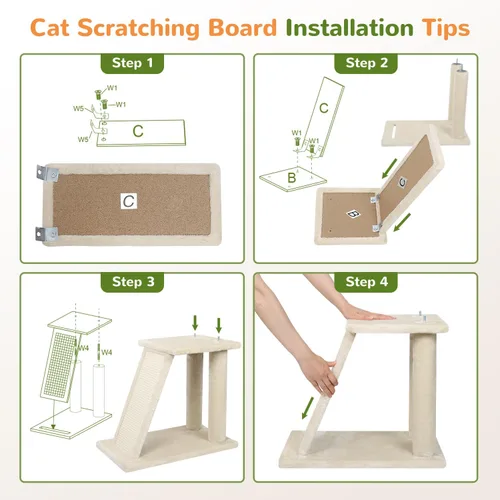 Vista 7 de Globlazer F50 Torre para Gatos para Gatos Adultos de Interior, Árbol para Gatos Resistente de 50 Pulgadas para Gatos Grandes, Casa de Árbol
