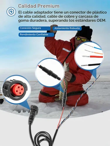 Vista 4 de 010-12445-00 Cable de alimentación/datos roscado de 4 pines para Garmin echoMAP Chirp, ECHOMAP Plus UHD, GPSMAP, Panoptix