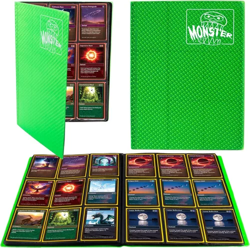 Vista 11 de Monster Binder - Álbum de tarjeta coleccionables, 9 bolsillos para tarjetas, retiene 360 de Yugioh, Magic, y Pokémon, Matte Teal Verde azulado mate