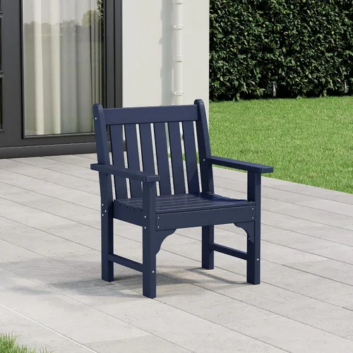 Vista 47 de WestinTrends Malibu Outdoor Patio HDPE Adirondack Silla de comedor para patio, color negro