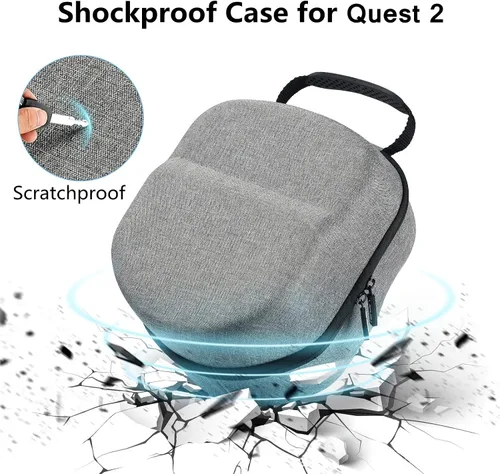 Vista 4 de COOWPS Funda de transporte rígida para MetaOculus Quest 2 accesorios compatible con la versión de batería Elite Strapdiseño kiwiBOBOBOVR Headstrap